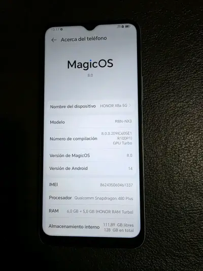 Smartphone HONOR azul claro - miniatura 3
