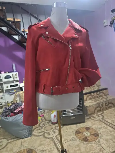 Chaqueta de gamusa roja - miniatura 1