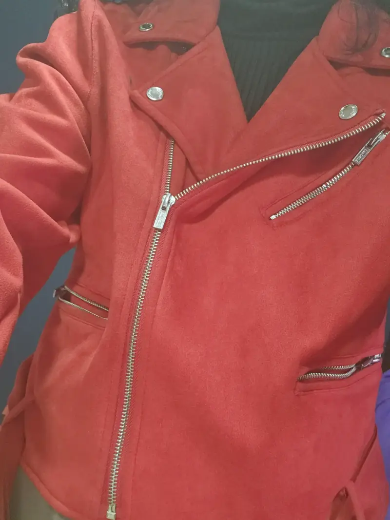 Chaqueta de gamusa roja - 2