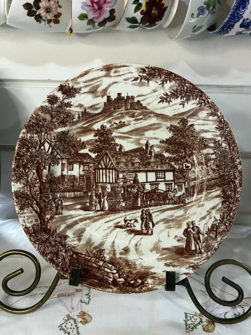 Plato decorativo vintage con escena rural - 2