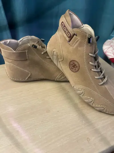 Botines de cuero beige - miniatura 3