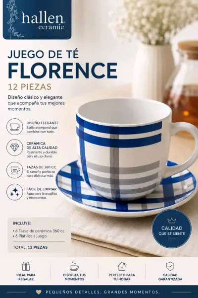 Juego de té Florence 12 piezas - miniatura 1