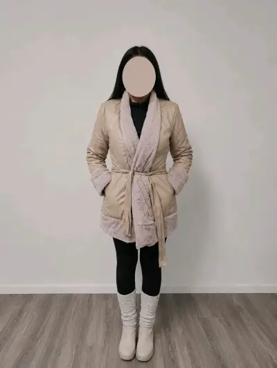 Abrigo beige de mujer - miniatura 2