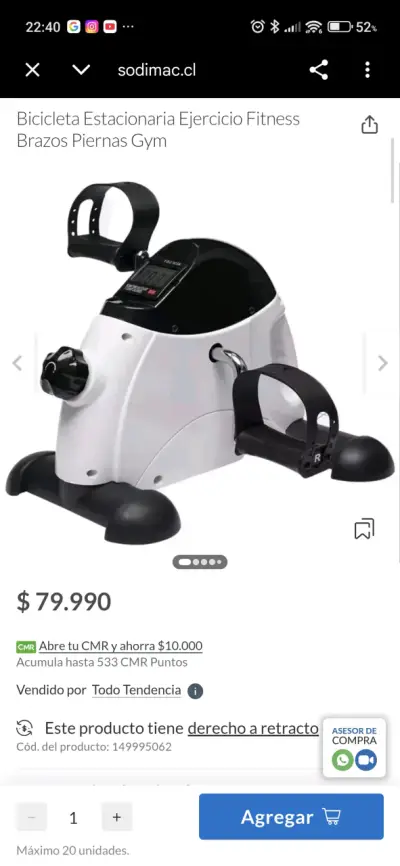 Mini bicicleta estática con monitor - miniatura 5