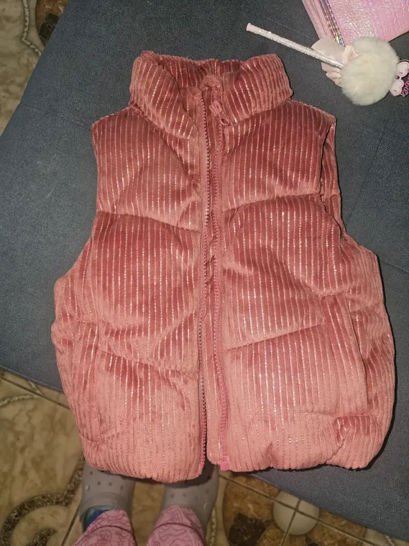 Chaleco acolchado rosado niña talla 2 - 2