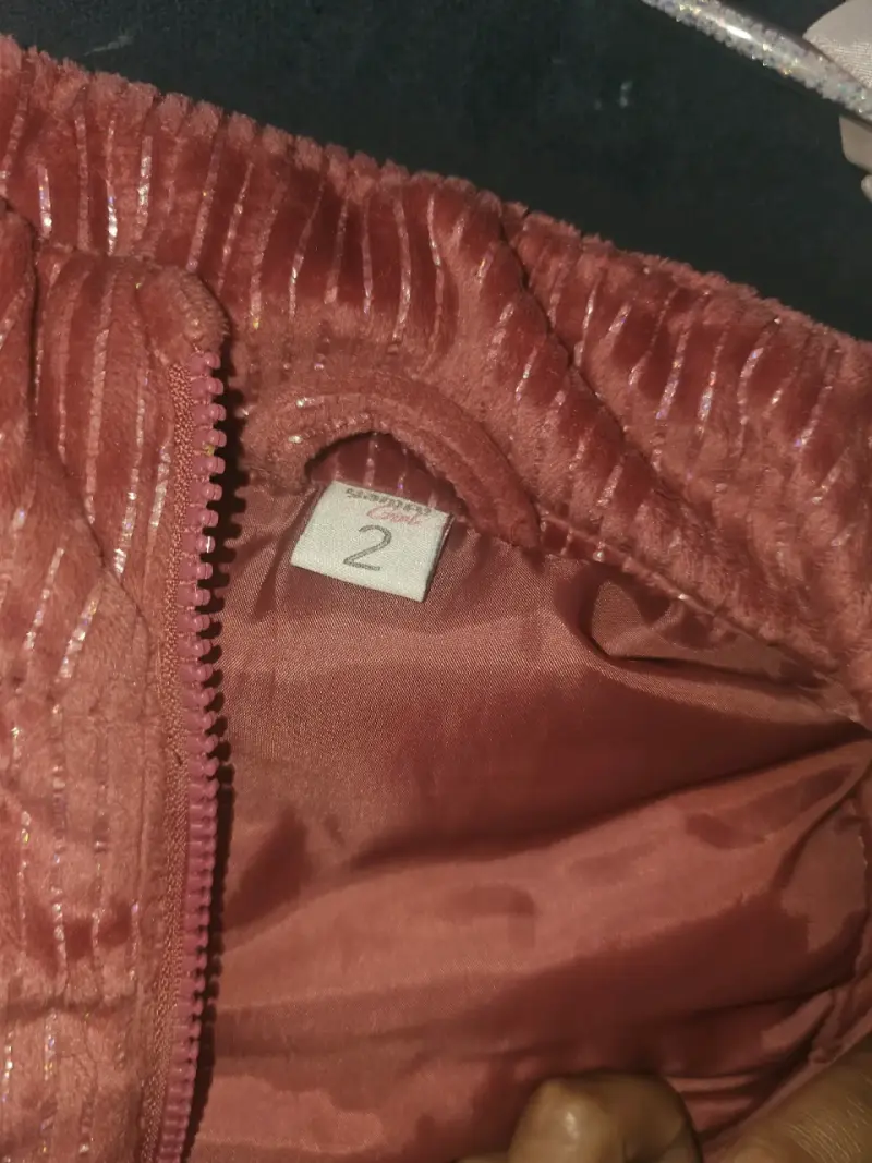 Chaleco acolchado rosado niña talla 2 - 4
