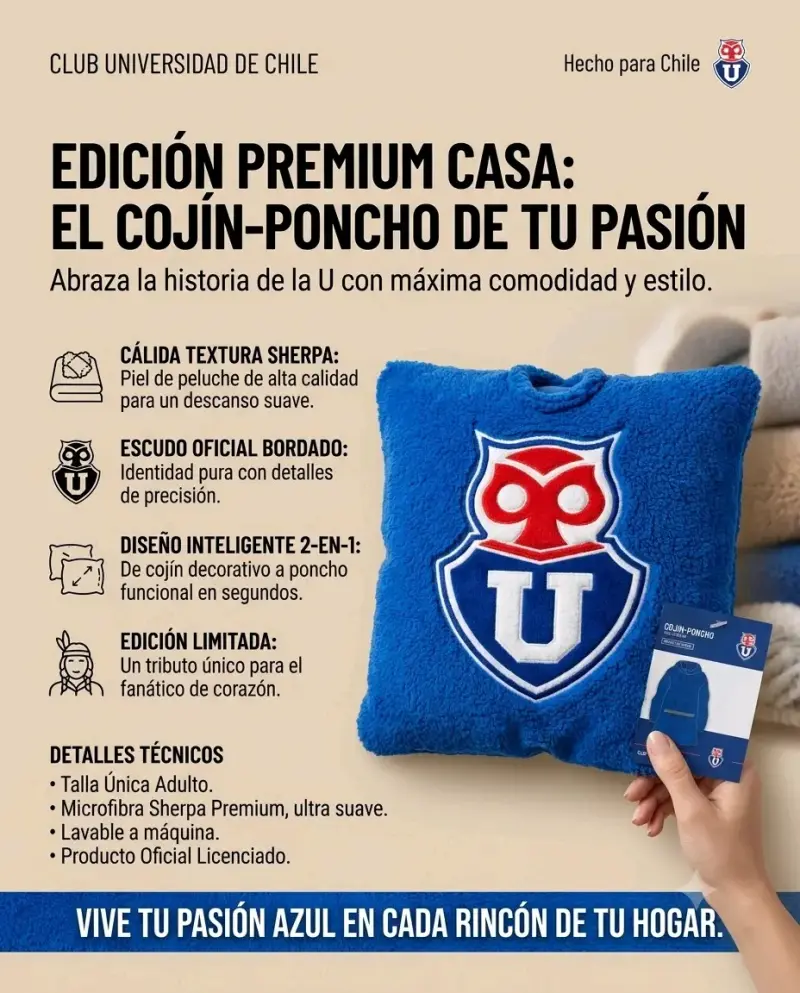 Cojín-Poncho Universidad de Chile - 1