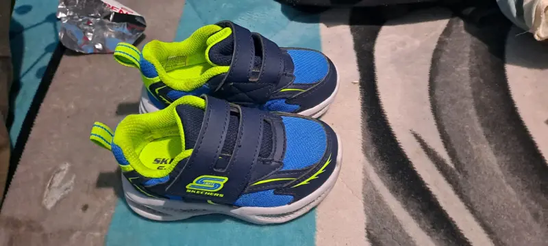 Zapatillas infantiles azul con verde - 3
