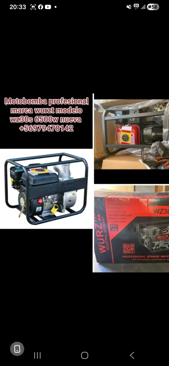 Motobomba profesional Wurzt 6500W - 1