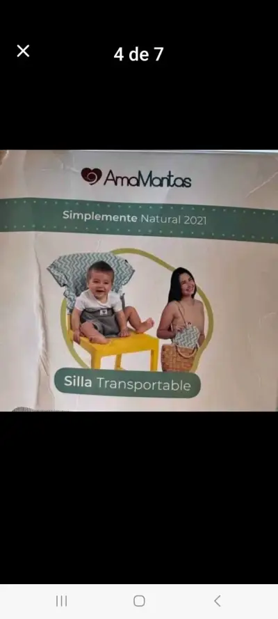 Silla de comer portátil amarilla - miniatura 2