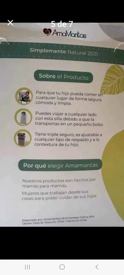 Silla de comer portátil amarilla - miniatura 5