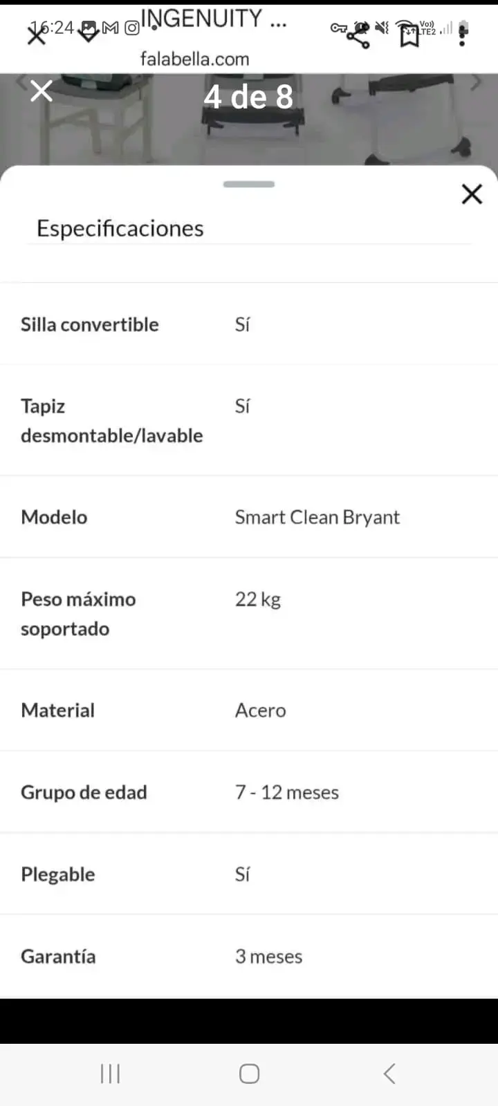 Silla de comer Infanti 3 en 1 - 3