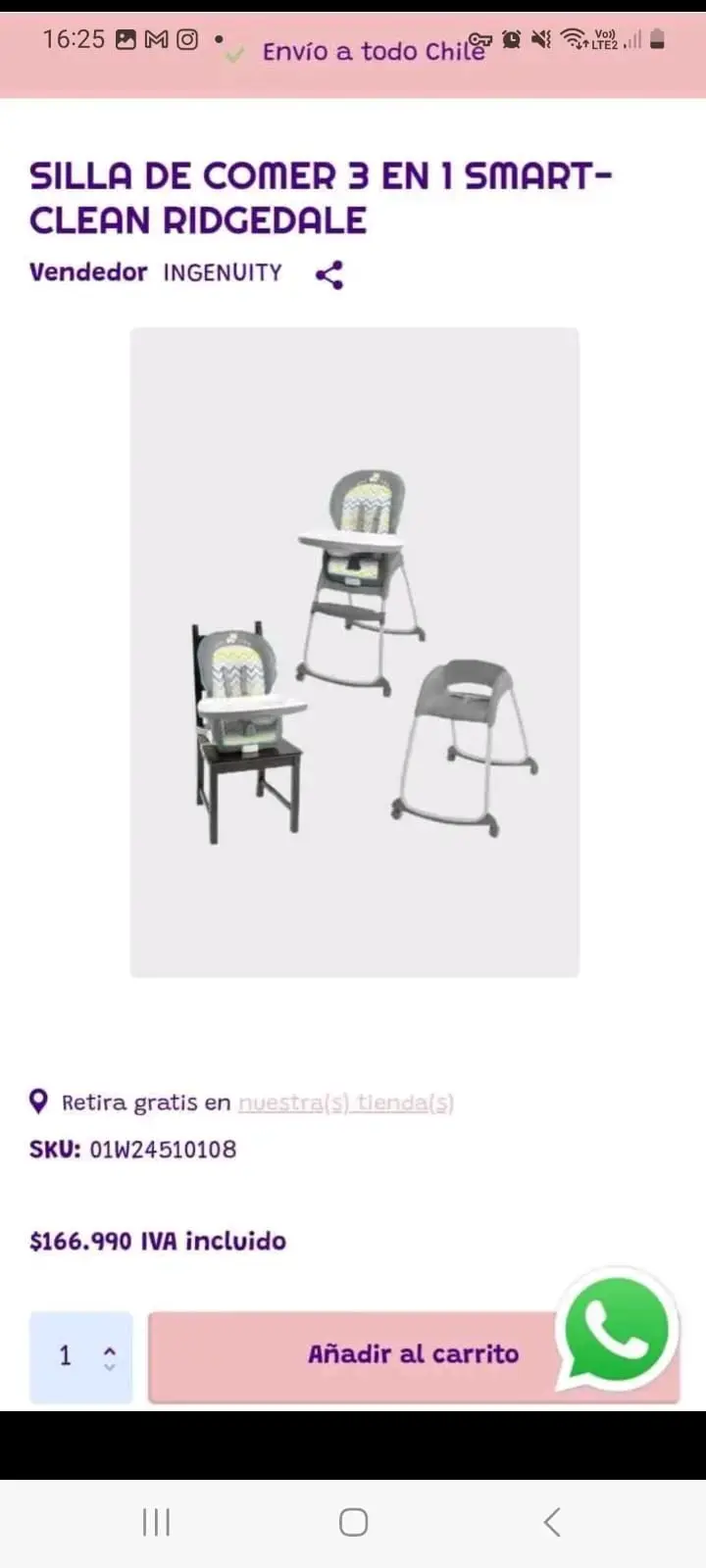 Silla de comer Infanti 3 en 1 - 5