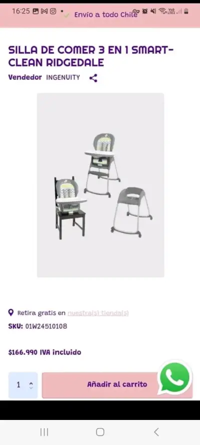Silla de comer Infanti 3 en 1 - miniatura 5