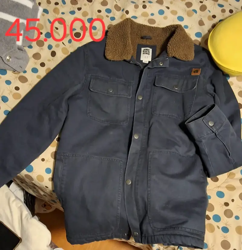 Chaqueta azul con cuello de cordero Americanino - 1