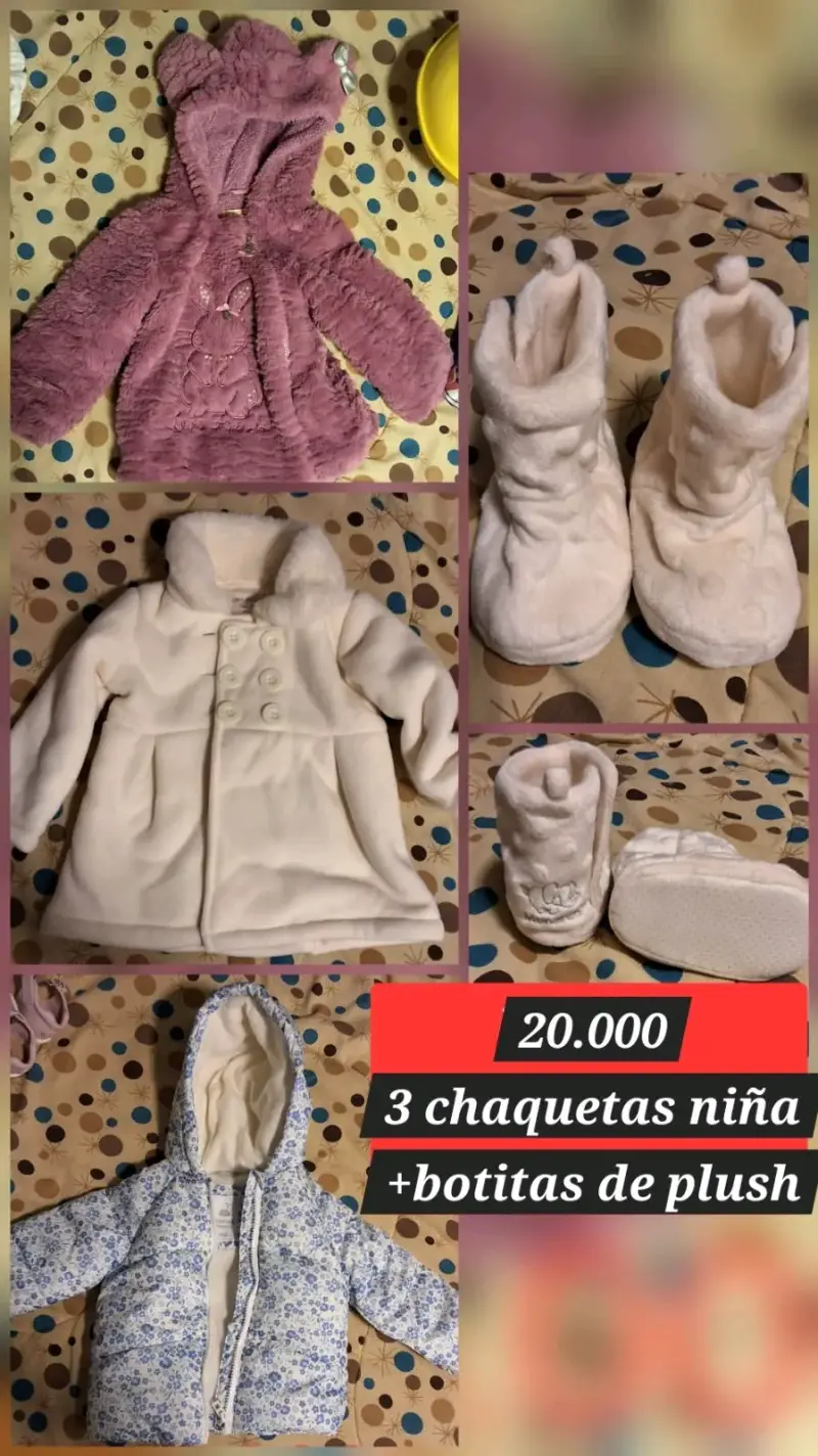Conjunto chaquetas y botitas niña