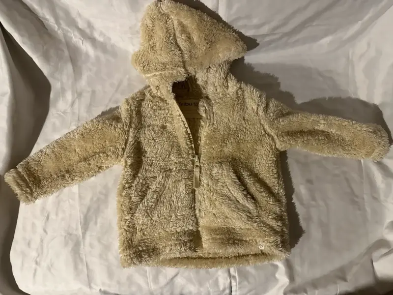 Chaqueta infantil peluda beige tribu - 1