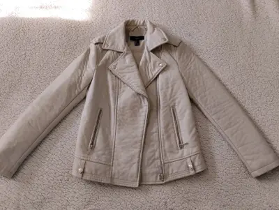 Chaqueta beige tipo biker S - miniatura 1