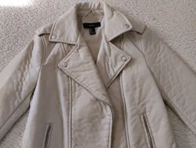 Chaqueta beige tipo biker S - miniatura 2