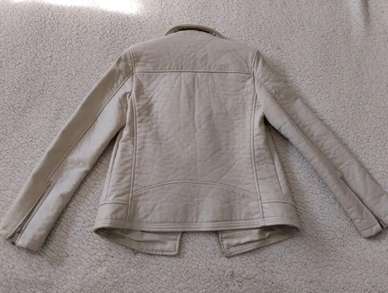 Chaqueta beige tipo biker S - 3