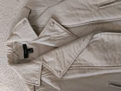 Chaqueta beige tipo biker S - miniatura 4