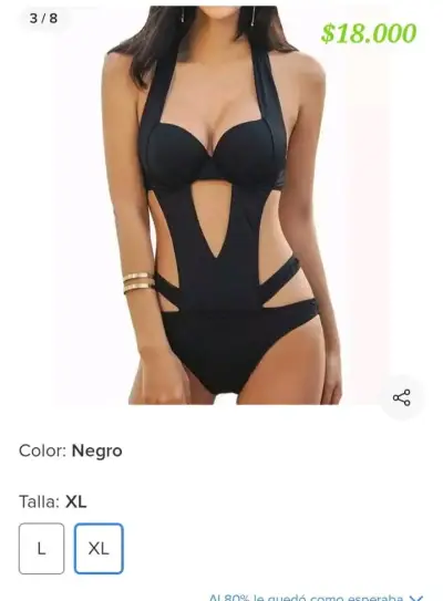 Bañador negro con cortes XL - miniatura 1