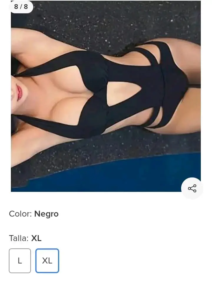 Bañador negro con cortes XL - 2