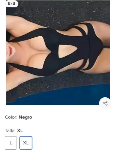 Bañador negro con cortes XL - miniatura 2
