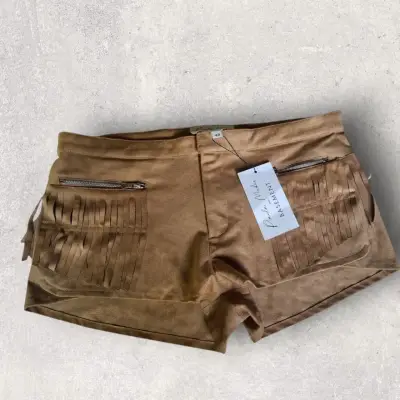 Shorts flecos gamuza camel - miniatura 1