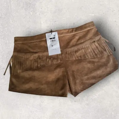 Shorts flecos gamuza camel - miniatura 2