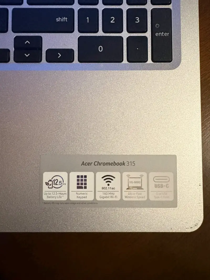 Laptop Acer Chromebook - 3