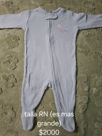Pijama de bebé azul pastel - miniatura 1