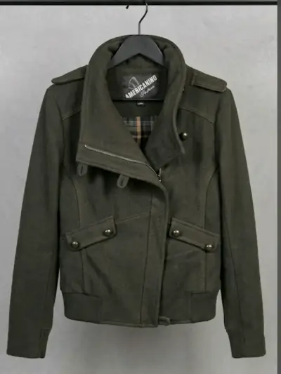Chaqueta verde Americano con bolsillos - miniatura 1