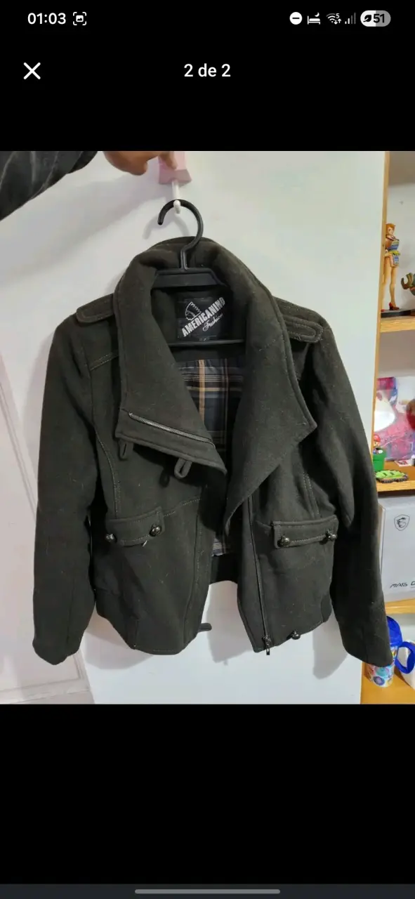 Chaqueta verde Americano con bolsillos - 2
