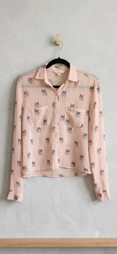 Camisa Mujer Estilo Vintage/Indie Estampado Lobos - miniatura 1
