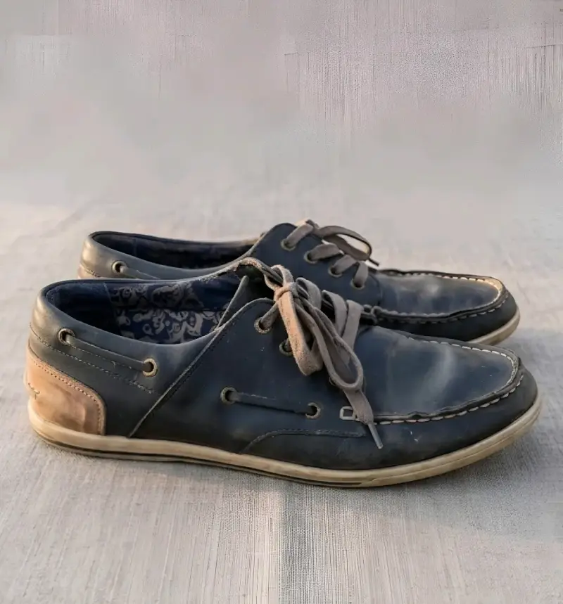 Zapatos náuticos de cuero azul 40cl