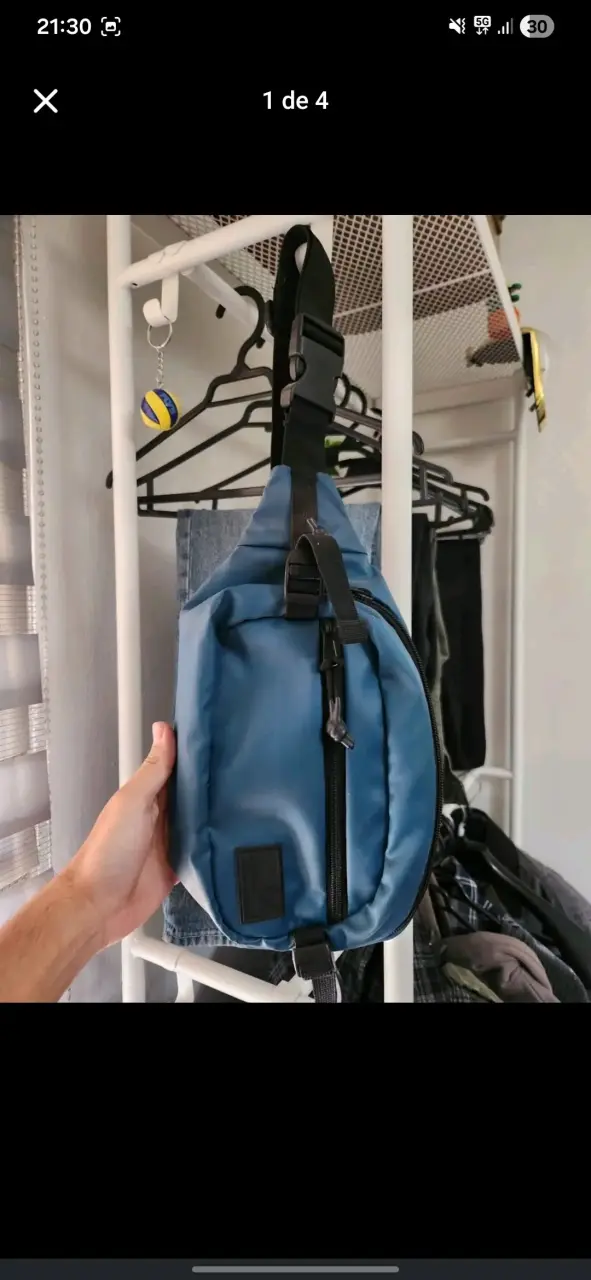 Banano azul con cierre frontal
