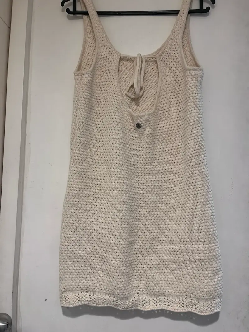 Vestido tejido color beige - 2