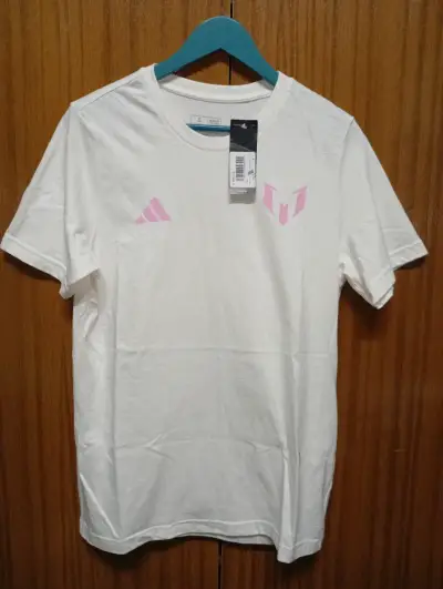 Polera línea Messi N° 10, blanca Adidas con logo - miniatura 1