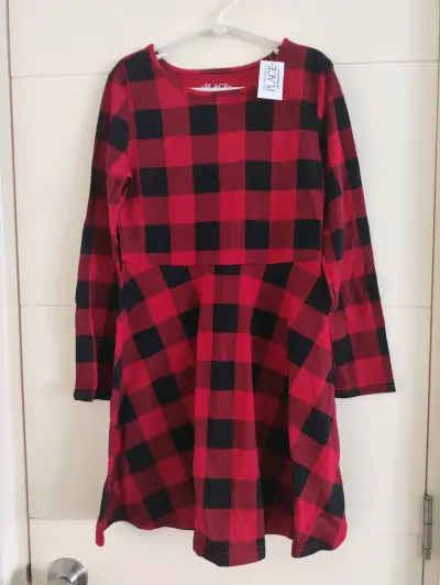 Vestido Niña  cuadrillé rojo y negro talla 7/8 - miniatura 1