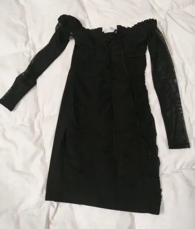 Vestido Guess negro con transparencias - miniatura 1