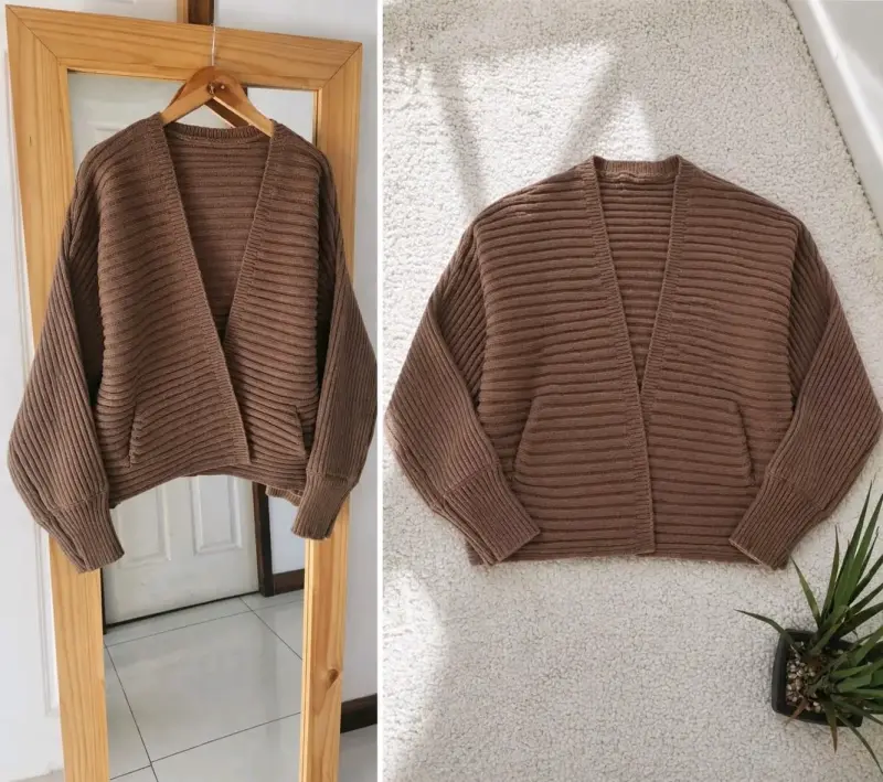 Cardigan de punto marrón