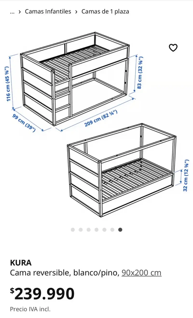 Cama alta infantil de madera - 3