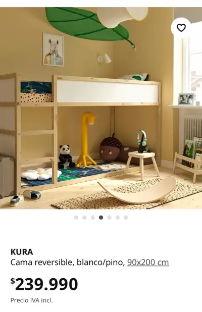Cama alta infantil de madera - miniatura 5