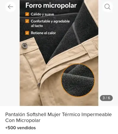 Pantalón softshell térmico mujer - miniatura 1