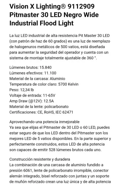 Foco led industrial y/o maquinaria Pitmaster 30 - miniatura 1