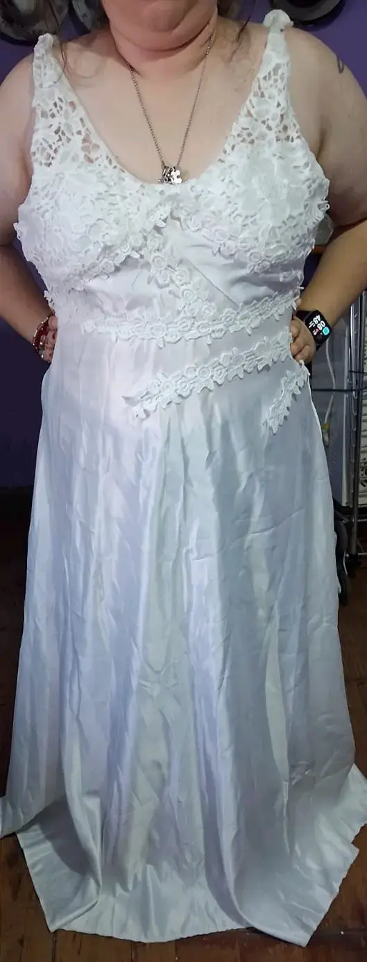 Vestido de encaje blanco novia - 1