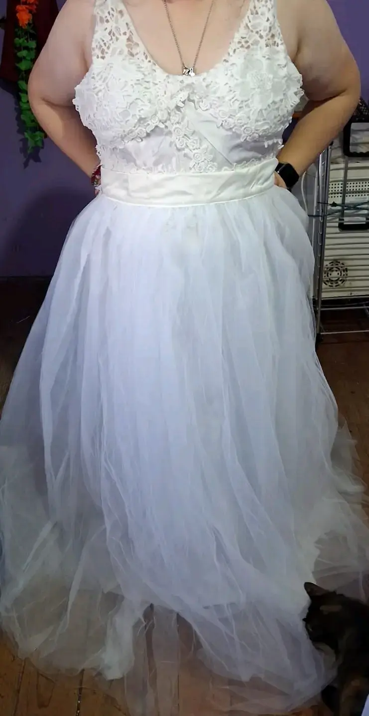 Vestido de encaje blanco novia - 3