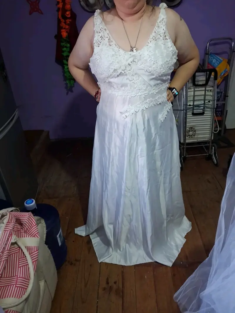 Vestido de encaje blanco novia - 7