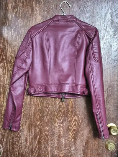 Chaqueta biker burdeos - miniatura 2